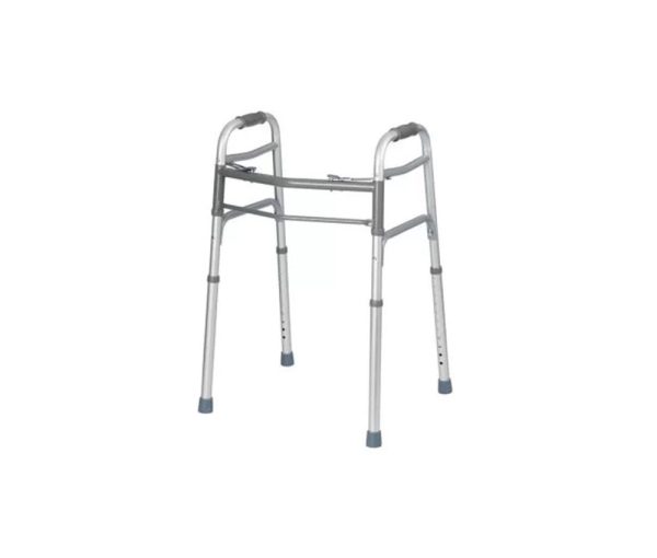 A-folding-walker-on-a-white-background-essential-mobility-aid-available-at-Butterfields-Compounding-Pharmacy-&-Medical-supplies.