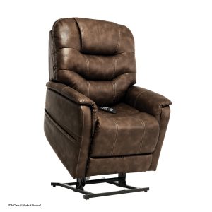 old-Brown-leather-look-recliner-with-power-lift-near-Butterfields-pharmacy-Port-St-Lucie