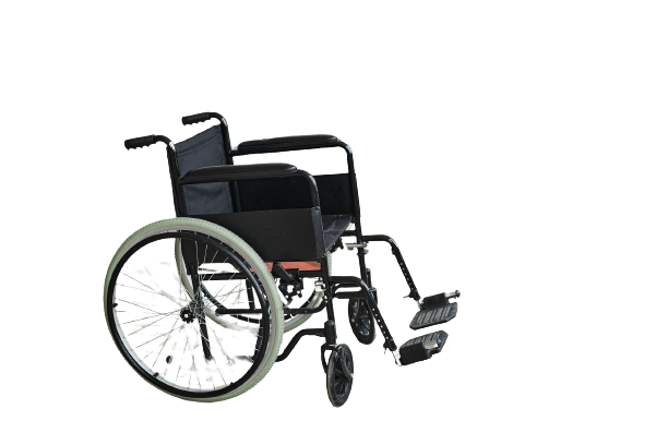 Black-wheelchair-with-wheels-and-seat.