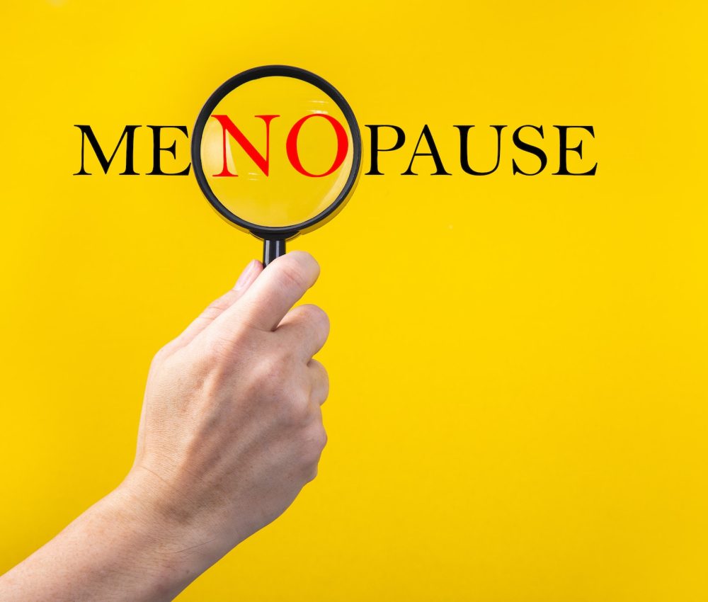 The word Menopause through a magnifying glass